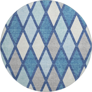 Piper Looms Mayfield Diamonds AMF887 Navy Machine Washable Area Rug Round Main Image