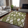 Piper Looms Mayfield Diamonds AMF887 Olive Machine Washable Area Rug Lifestyle Image Feature