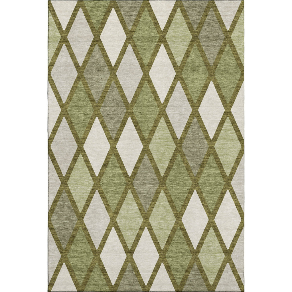 Piper Looms Mayfield Diamonds AMF887 Olive Machine Washable Area Rug main image