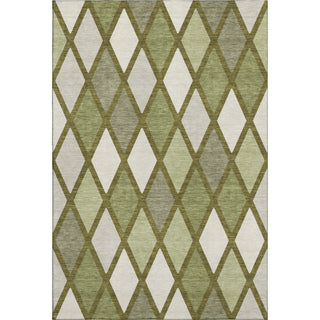 Piper Looms Mayfield Diamonds AMF887 Olive Machine Washable Area Rug main image