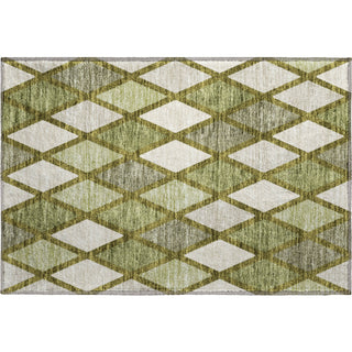 Piper Looms Mayfield Diamonds AMF887 Olive Machine Washable Area Rug Scatter Main Image