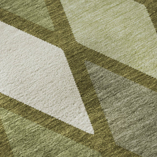 Piper Looms Mayfield Diamonds AMF887 Olive Machine Washable Area Rug Swatch Image