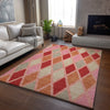 Piper Looms Mayfield Diamonds AMF887 Pink Machine Washable Area Rug Lifestyle Image Feature