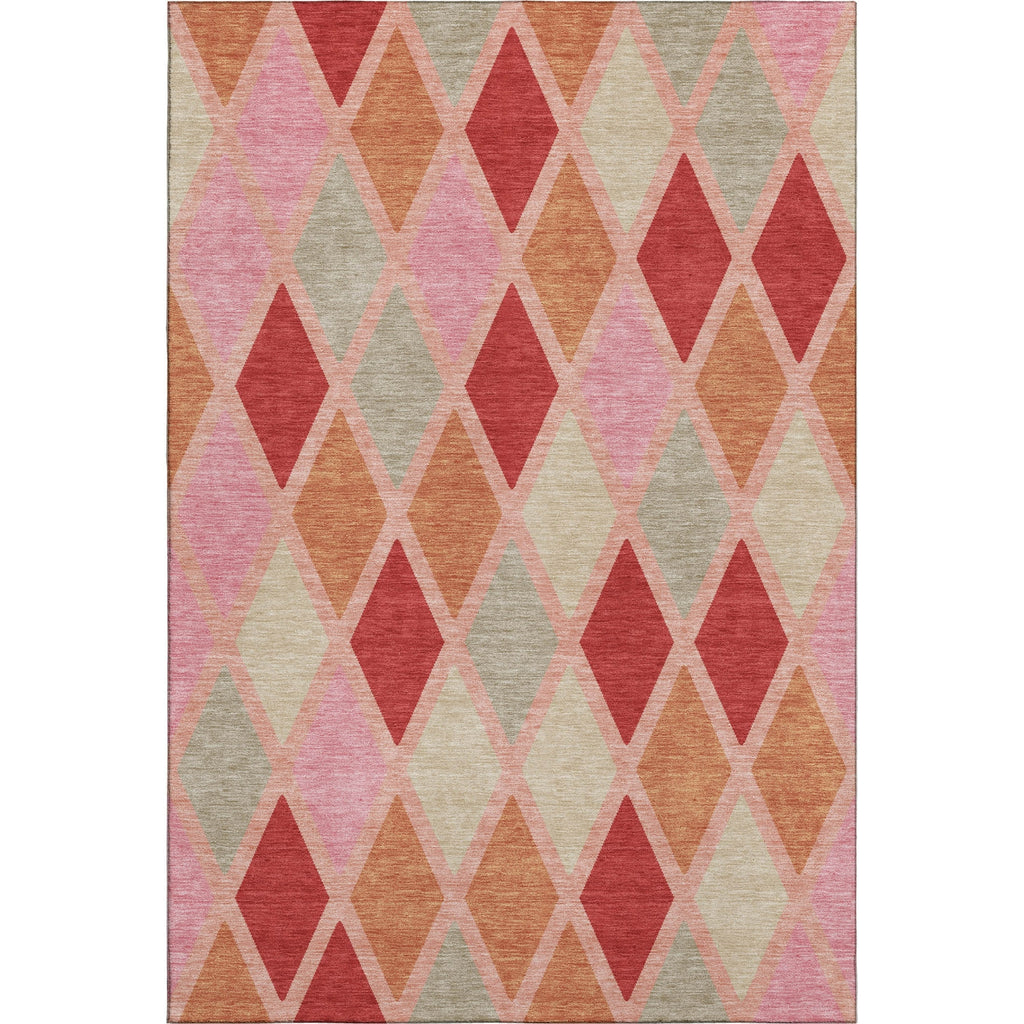 Piper Looms Mayfield Diamonds AMF887 Pink Machine Washable Area Rug main image