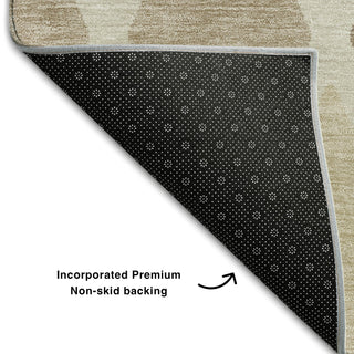 Piper Looms Mayfield Diamonds AMF887 Taupe Machine Washable Area Rug Backing Image