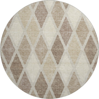 Piper Looms Mayfield Diamonds AMF887 Taupe Machine Washable Area Rug Round Main Image