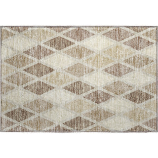 Piper Looms Mayfield Diamonds AMF887 Taupe Machine Washable Area Rug Scatter Main Image