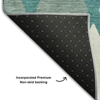 Piper Looms Mayfield Diamonds AMF887 Teal Machine Washable Area Rug Backing Image