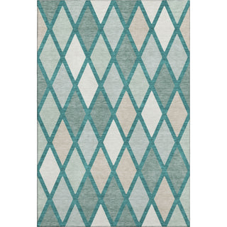 Piper Looms Mayfield Diamonds AMF887 Teal Machine Washable Area Rug main image