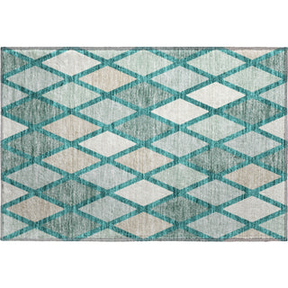 Piper Looms Mayfield Diamonds AMF887 Teal Machine Washable Area Rug Scatter Main Image