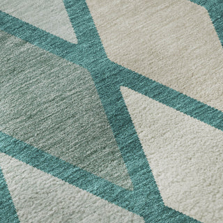 Piper Looms Mayfield Diamonds AMF887 Teal Machine Washable Area Rug Swatch Image