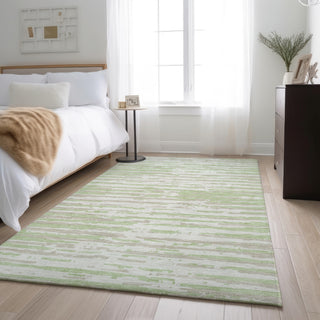 Piper Looms Mayfield Stripes AMF888 Aloe Machine Washable Area Rug Lifestyle Image Feature