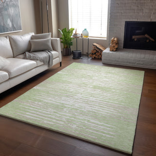 Piper Looms Mayfield Stripes AMF888 Aloe Machine Washable Area Rug Lifestyle Image Feature