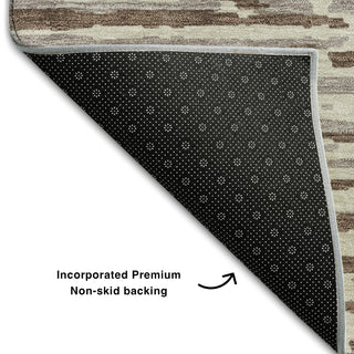 Piper Looms Mayfield Stripes AMF888 Brown Machine Washable Area Rug Backing Image