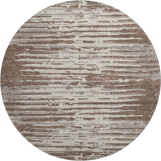 Piper Looms Mayfield Stripes AMF888 Brown Machine Washable Area Rug Round Main Image