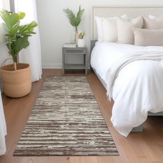 Piper Looms Mayfield Stripes AMF888 Brown Machine Washable Area Rug Runner Lifestyle Image Feature