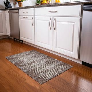 Piper Looms Mayfield Stripes AMF888 Brown Machine Washable Area Rug Scatter Lifestyle Image Feature
