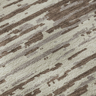 Piper Looms Mayfield Stripes AMF888 Brown Machine Washable Area Rug Swatch Image