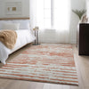 Piper Looms Mayfield Stripes AMF888 Coral Machine Washable Area Rug Lifestyle Image Feature