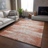 Piper Looms Mayfield Stripes AMF888 Coral Machine Washable Area Rug Lifestyle Image Feature
