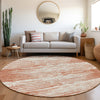 Piper Looms Mayfield Stripes AMF888 Coral Machine Washable Area Rug Round Lifestyle Image Feature