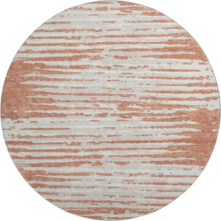Piper Looms Mayfield Stripes AMF888 Coral Machine Washable Area Rug Round Main Image