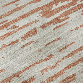 Piper Looms Mayfield Stripes AMF888 Coral Machine Washable Area Rug Swatch Image