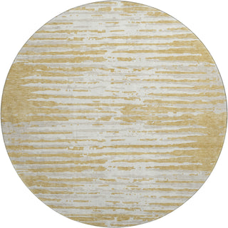 Piper Looms Mayfield Stripes AMF888 Gold Machine Washable Area Rug Round Main Image
