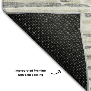 Piper Looms Mayfield Stripes AMF888 Gray Machine Washable Area Rug Backing Image