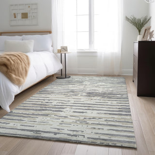 Piper Looms Mayfield Stripes AMF888 Gray Machine Washable Area Rug Lifestyle Image Feature