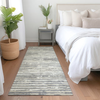 Piper Looms Mayfield Stripes AMF888 Gray Machine Washable Area Rug Runner Lifestyle Image Feature