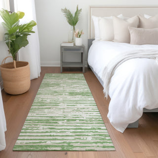 Piper Looms Mayfield Stripes AMF888 Green Machine Washable Area Rug Runner Lifestyle Image Feature