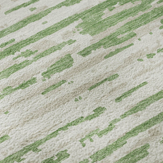 Piper Looms Mayfield Stripes AMF888 Green Machine Washable Area Rug Swatch Image