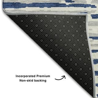 Piper Looms Mayfield Stripes AMF888 Navy Machine Washable Area Rug Backing Image