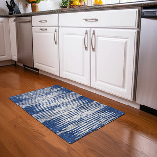 Piper Looms Mayfield Stripes AMF888 Navy Machine Washable Area Rug Scatter Lifestyle Image Feature