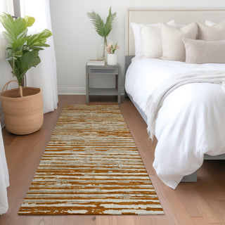 Piper Looms Mayfield Stripes AMF888 Paprika Machine Washable Area Rug Runner Lifestyle Image Feature