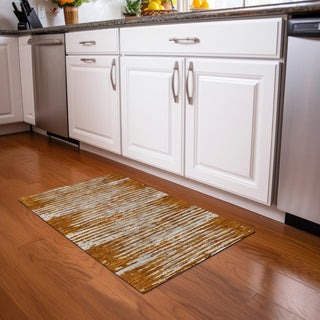 Piper Looms Mayfield Stripes AMF888 Paprika Machine Washable Area Rug Scatter Lifestyle Image Feature