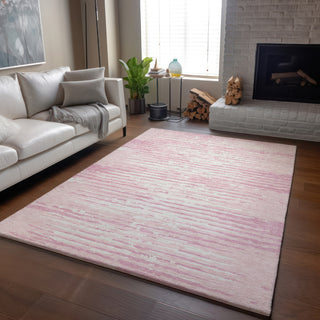 Piper Looms Mayfield Stripes AMF888 Pink Machine Washable Area Rug Lifestyle Image Feature
