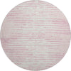 Piper Looms Mayfield Stripes AMF888 Pink Machine Washable Area Rug Round Main Image