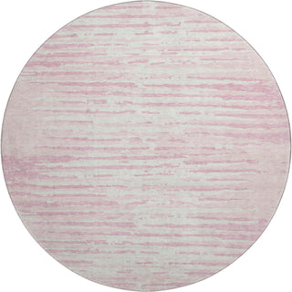 Piper Looms Mayfield Stripes AMF888 Pink Machine Washable Area Rug Round Main Image