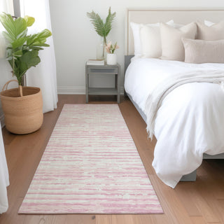 Piper Looms Mayfield Stripes AMF888 Pink Machine Washable Area Rug Runner Lifestyle Image Feature