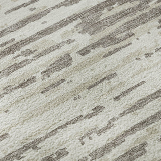 Piper Looms Mayfield Stripes AMF888 Taupe Machine Washable Area Rug Swatch Image