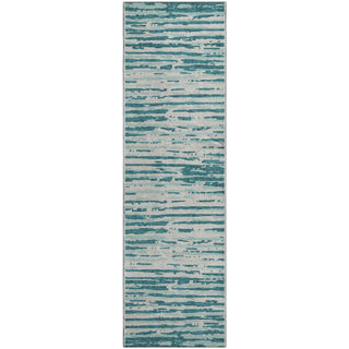 Piper Looms Mayfield Stripes AMF888 Teal Machine Washable Area Rug Runner Main Image