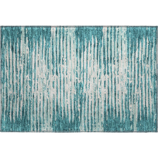 Piper Looms Mayfield Stripes AMF888 Teal Machine Washable Area Rug Scatter Main Image