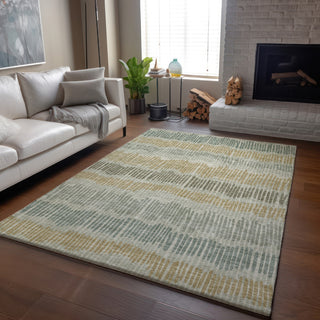 Piper Looms Mayfield Stripes AMF889 Beige Machine Washable Area Rug Lifestyle Image Feature