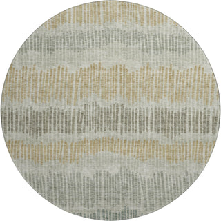 Piper Looms Mayfield Stripes AMF889 Beige Machine Washable Area Rug Round Main Image