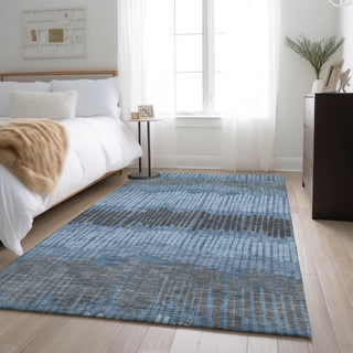 Piper Looms Mayfield Stripes AMF889 Blue Machine Washable Area Rug Lifestyle Image Feature