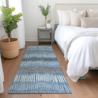 Piper Looms Mayfield Stripes AMF889 Blue Machine Washable Area Rug Runner Lifestyle Image Feature
