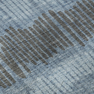 Piper Looms Mayfield Stripes AMF889 Blue Machine Washable Area Rug Swatch Image