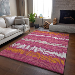 Piper Looms Mayfield Stripes AMF889 Blush Machine Washable Area Rug Lifestyle Image Feature